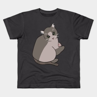 Chonky cat looking up Kids T-Shirt